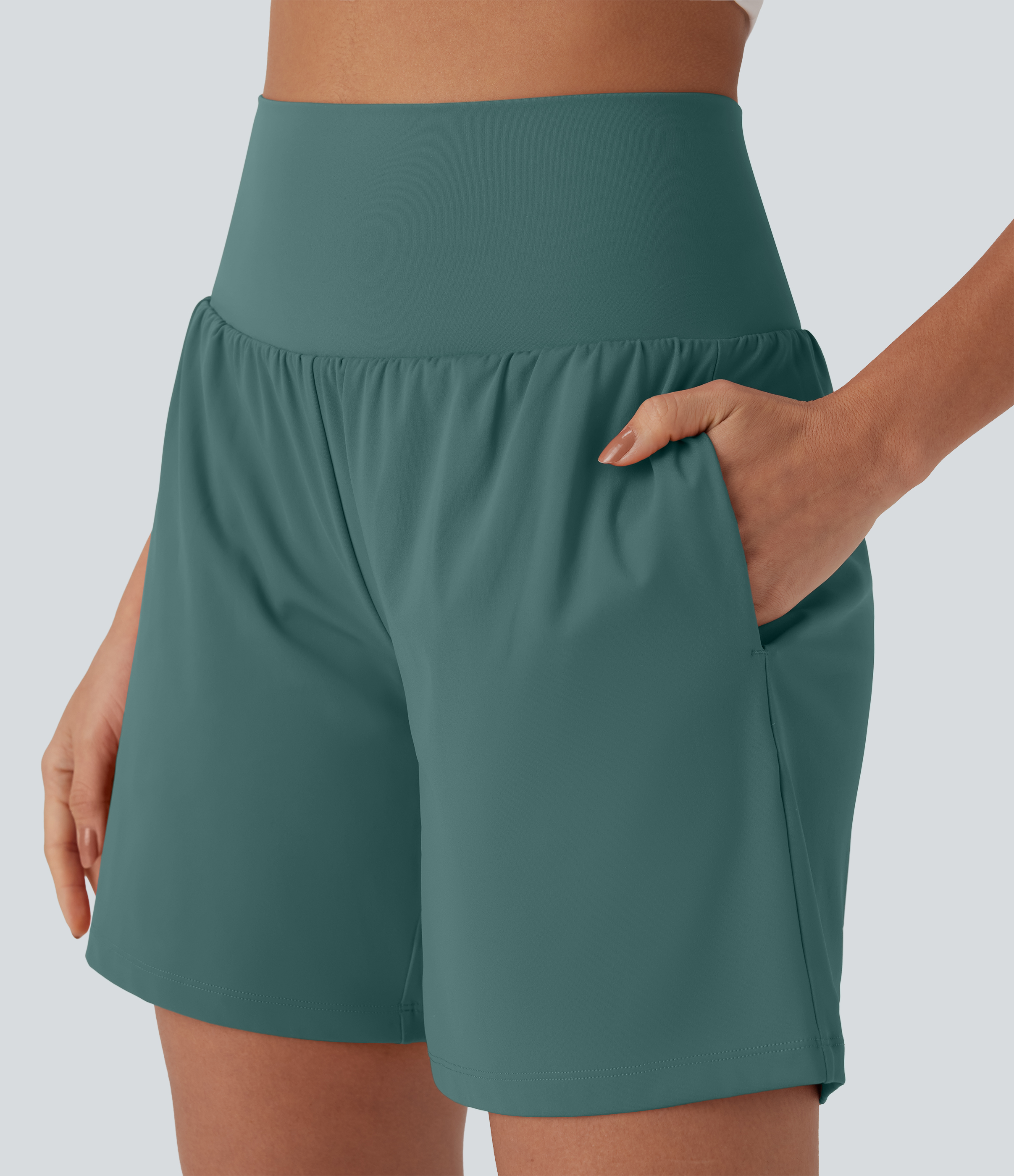 Airy Super High Waisted 2-in-1 Cool Touch Yoga Shorts 7" with Pockets