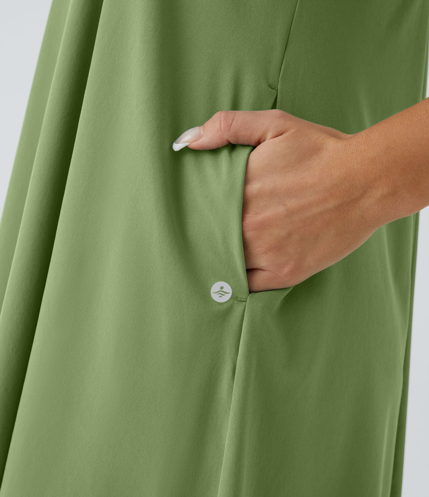 Backless Racerback Side Pocket High Low Flowy Midi Quick Dry Casual Dress