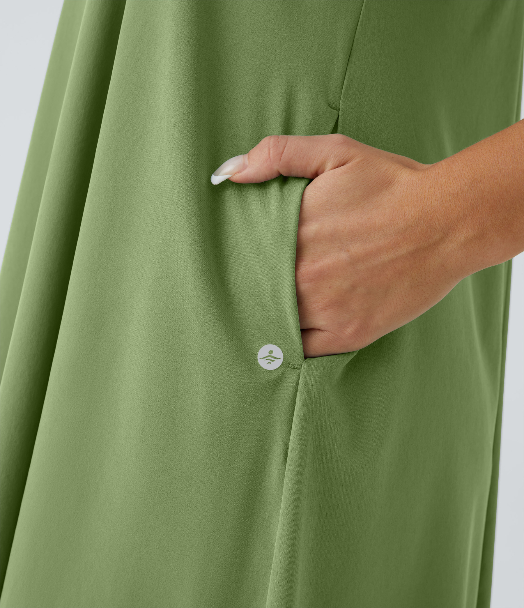 Backless Racerback Side Pocket High Low Flowy Midi Quick Dry Casual Dress