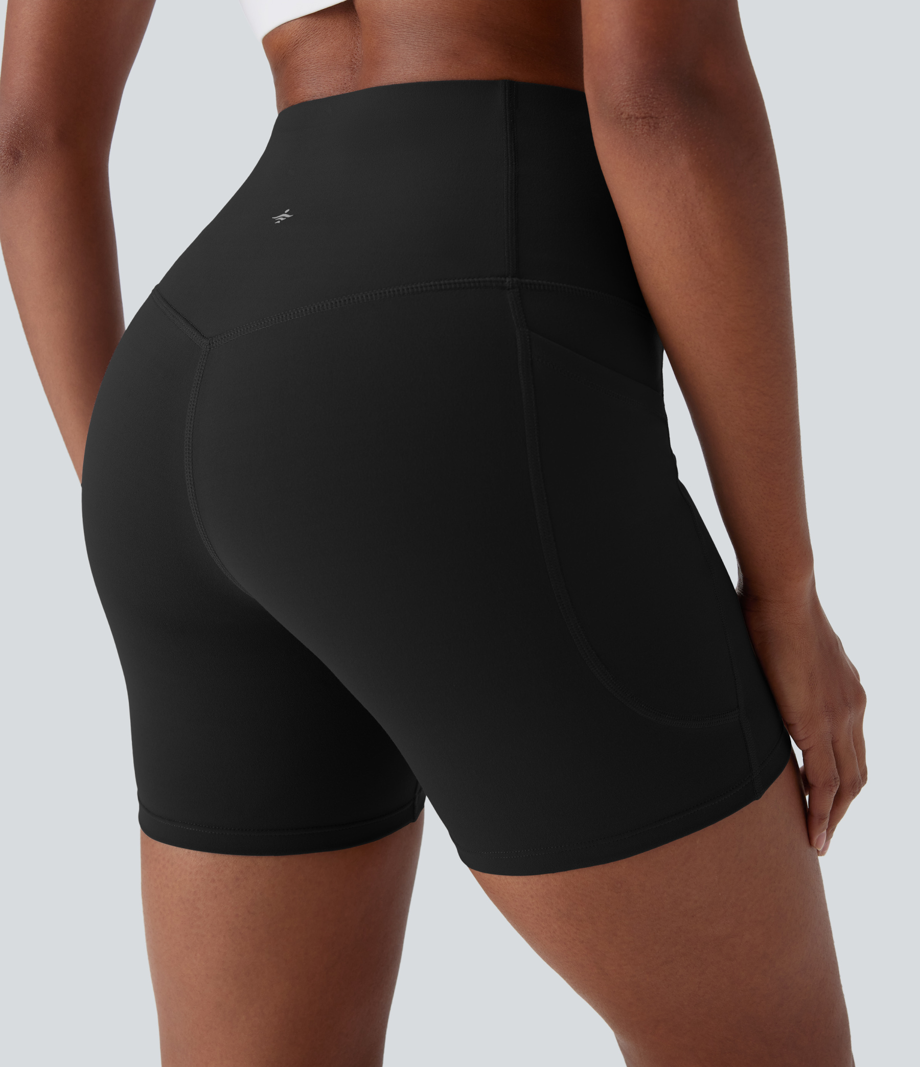 SoCinched High Waisted Tummy Control Built-in Underwear Anti-Bacterial Shaping Training Biker Shorts 5'' With Pockets