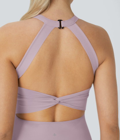 Airy Backless Twisted Cool Touch Dance Active Dress-Easy Peezy Edition