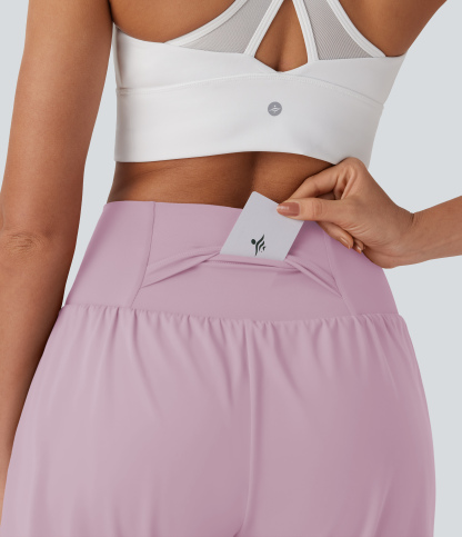 Airy Super High Waisted 2-in-1 Cool Touch Yoga Shorts 7" with Pockets