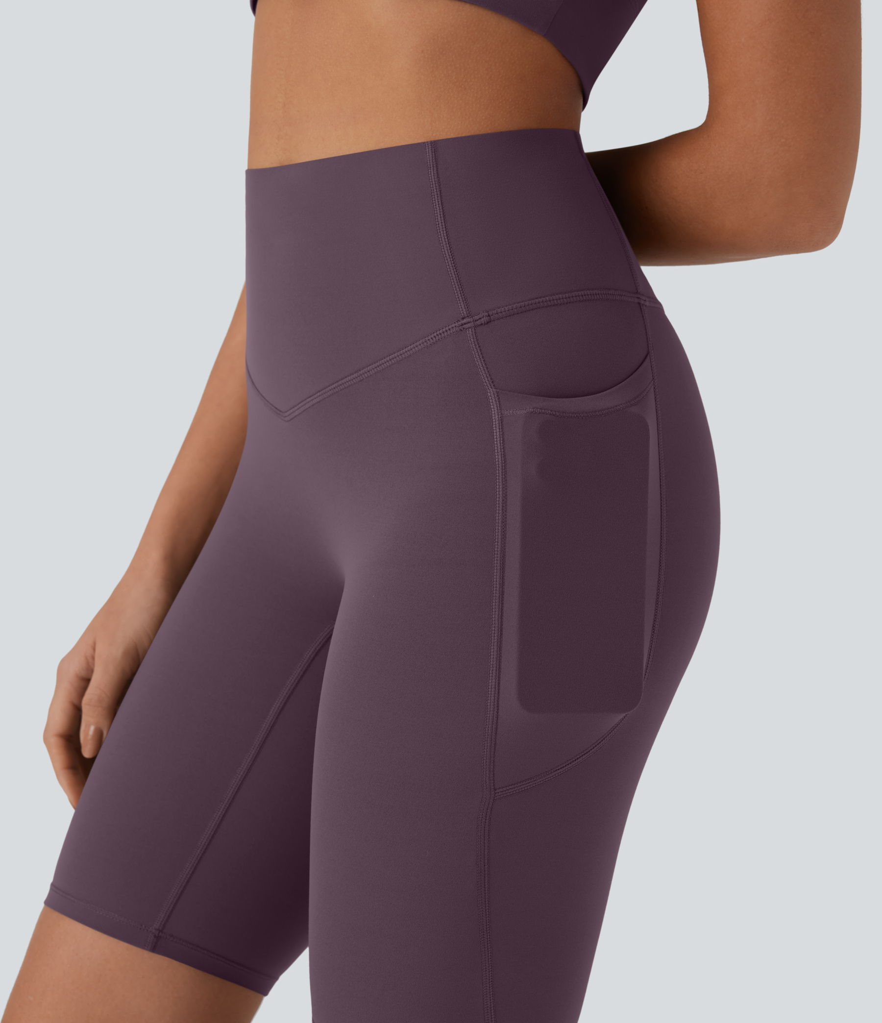 SoCinched High Waisted Tummy Control Pocket Shaping Training Biker Shorts 9''