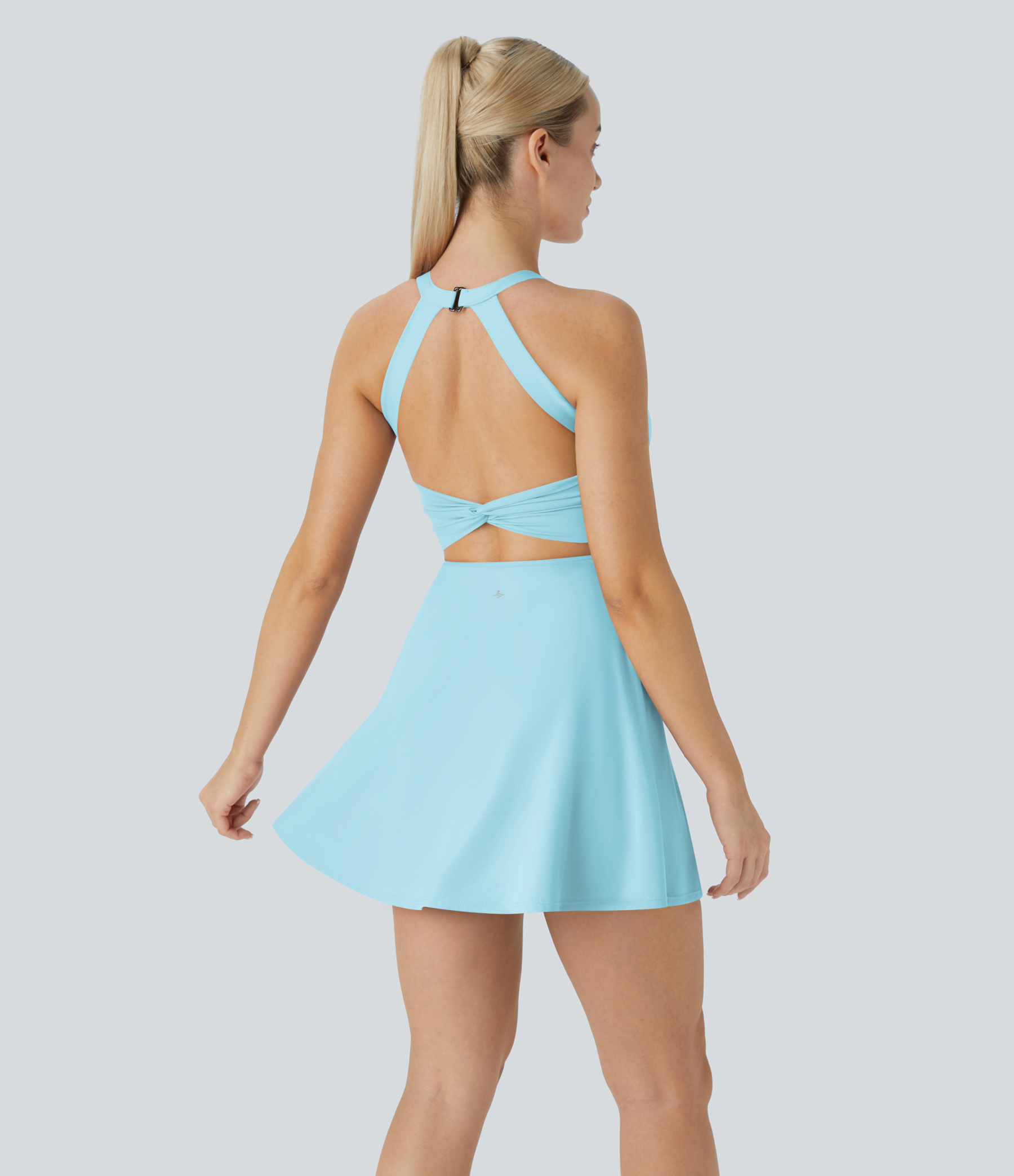 Airy Backless Twisted Cool Touch Dance Active Dress-Easy Peezy Edition