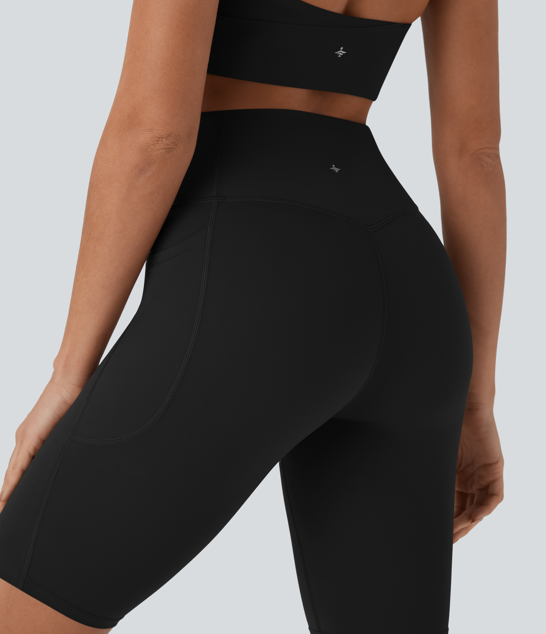 SoCinched High Waisted Tummy Control Pocket Shaping Training Biker Shorts 9''