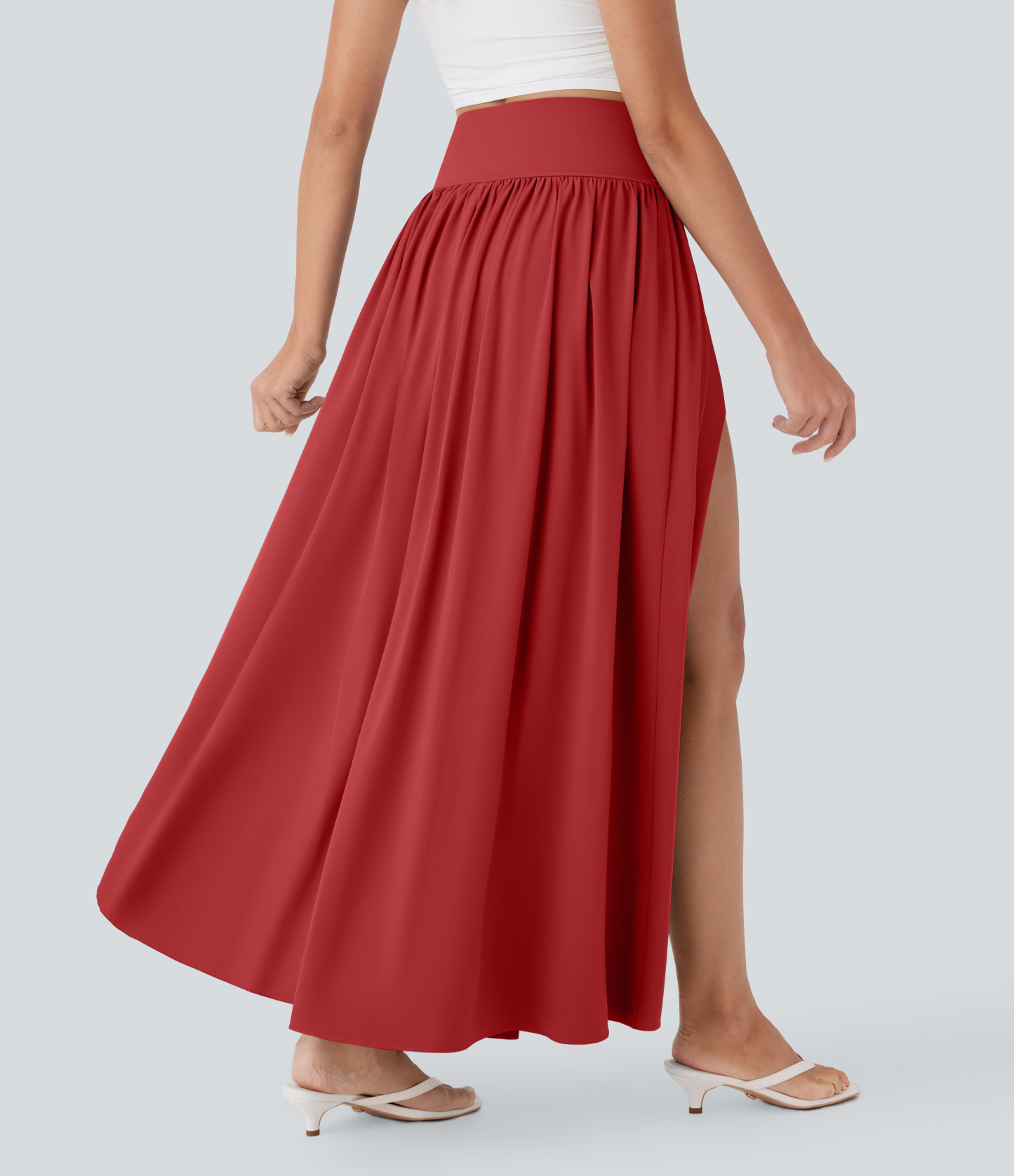 SoCinched High Waisted Tummy Control 2-in-1 Flowy Quick Dry Maxi Skirt