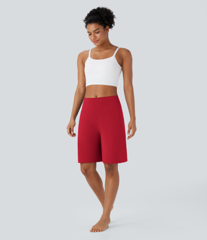 Airy High Waisted Pockets Cool Touch Yoga Bermuda Shorts