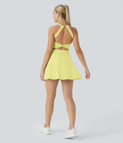 Airy Backless Twisted Cool Touch Dance Active Dress-Easy Peezy Edition