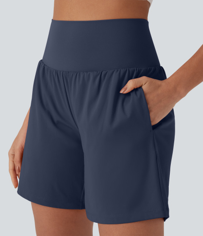 Airy Super High Waisted 2-in-1 Cool Touch Yoga Shorts 7" with Pockets