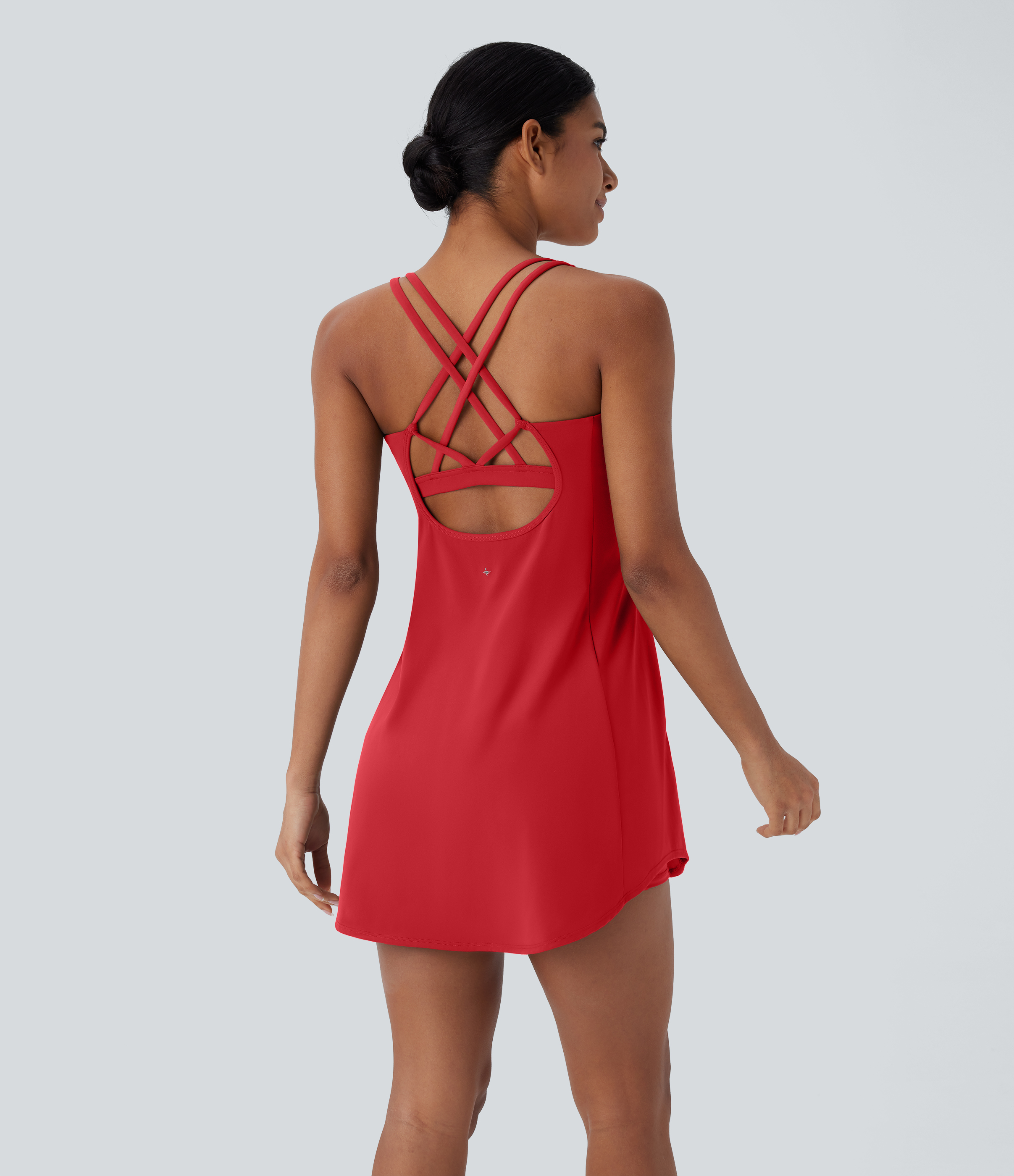 Plush Cut Out Pocket 2-Piece Mini Yoga Active Dress