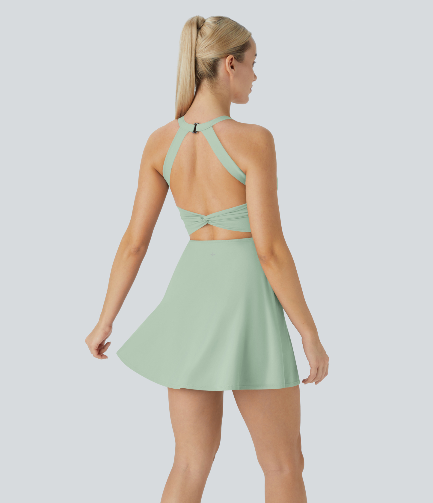 Airy Backless Twisted Cool Touch Dance Active Dress-Easy Peezy Edition