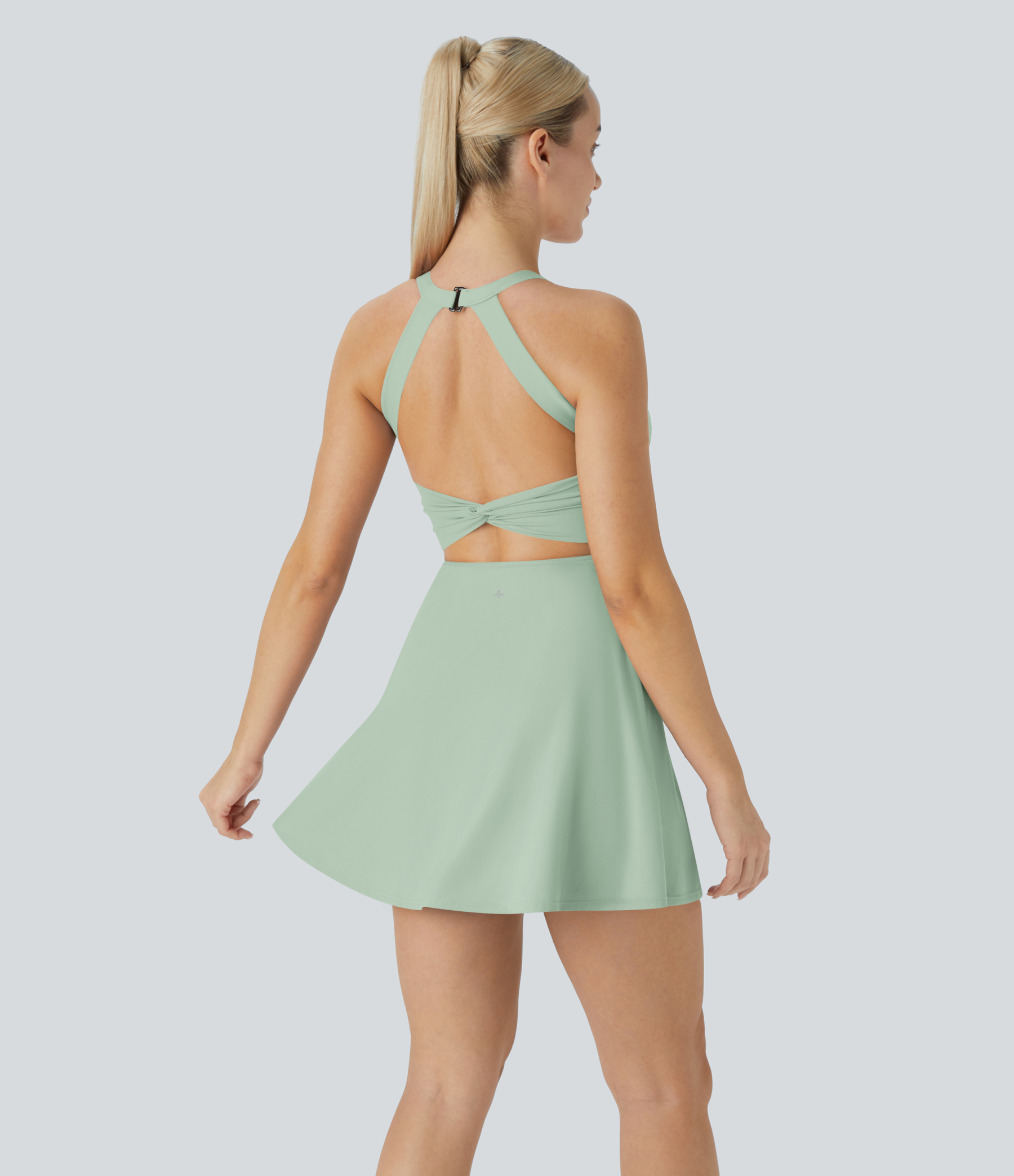 Airy Backless Twisted Cool Touch Dance Active Dress-Easy Peezy Edition
