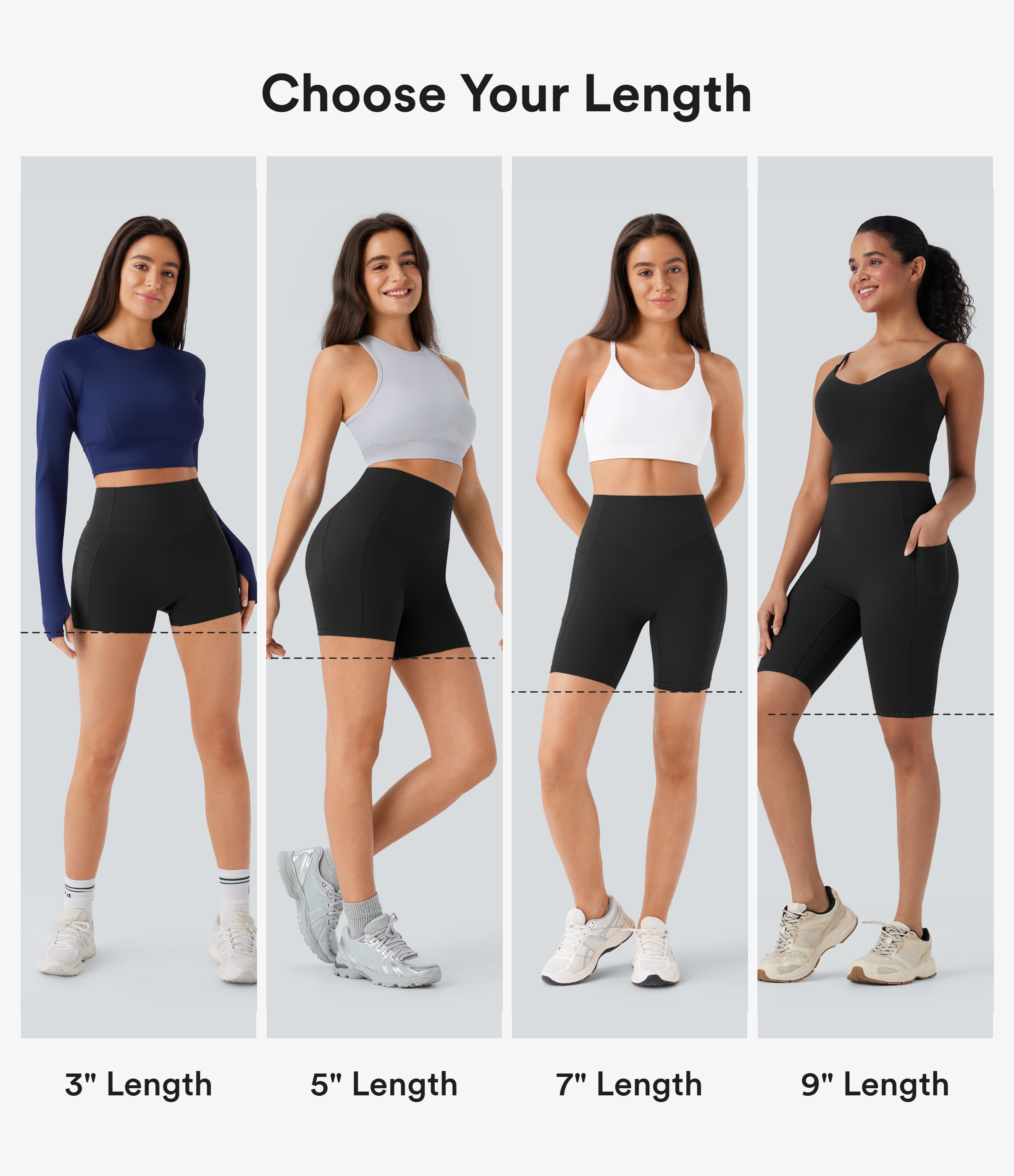 SoCinched High Waisted Scrunch Butt Lifting Tummy Control Side Pocket Shaping Workout Biker Shorts 5''
