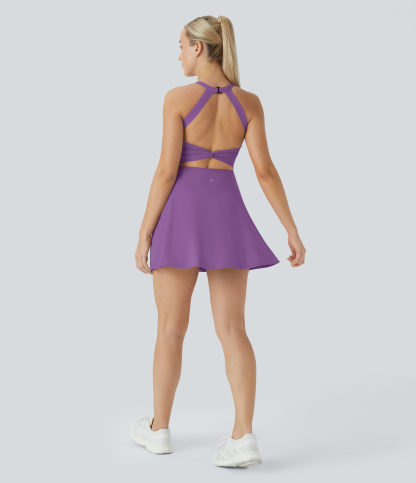 Airy Backless Twisted Cool Touch Dance Active Dress-Easy Peezy Edition