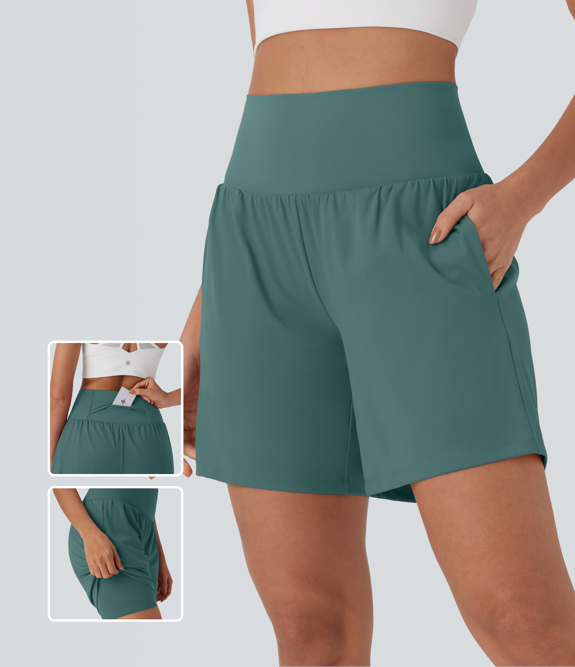 Softlyzero™ Airy Super High Waisted 2-in-1 Cool Touch Yoga Shorts 7" w