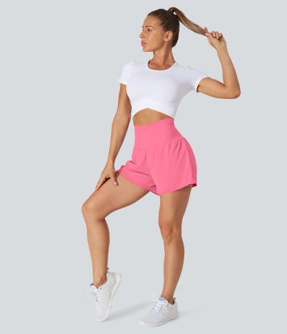 Airy Super High Waisted Cool Touch Yoga Shorts with Pockets