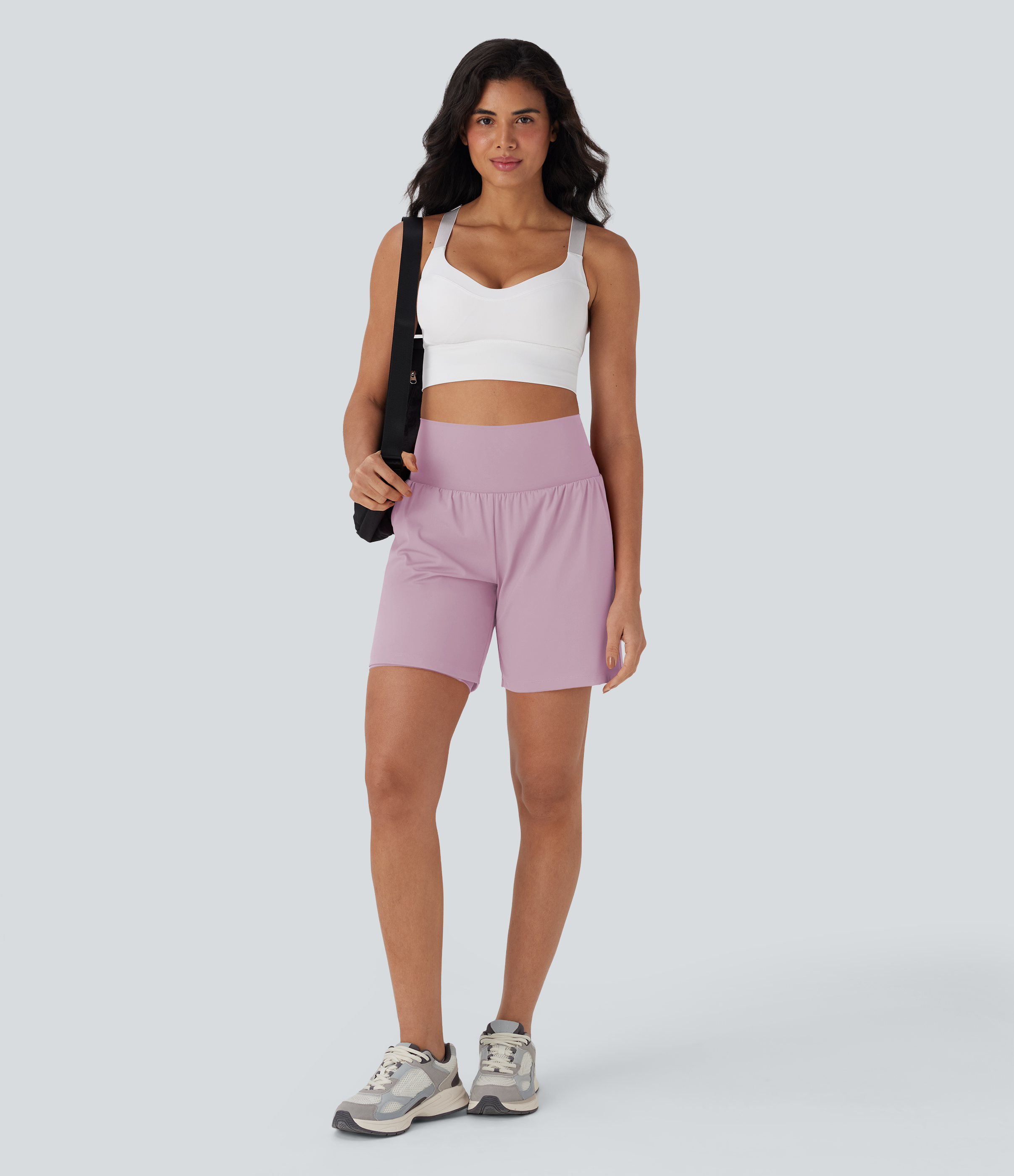 Airy Super High Waisted 2-in-1 Cool Touch Yoga Shorts 7" with Pockets