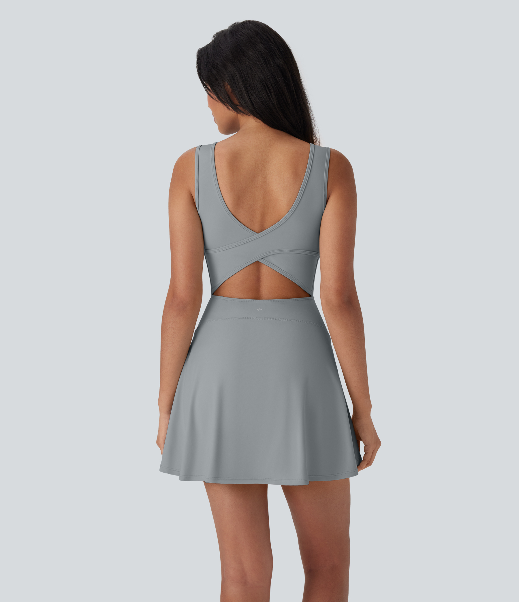 Airy U Neck 2-in-1 Pocket Mini Cool Touch Dance Active Dress-Easy Peezy