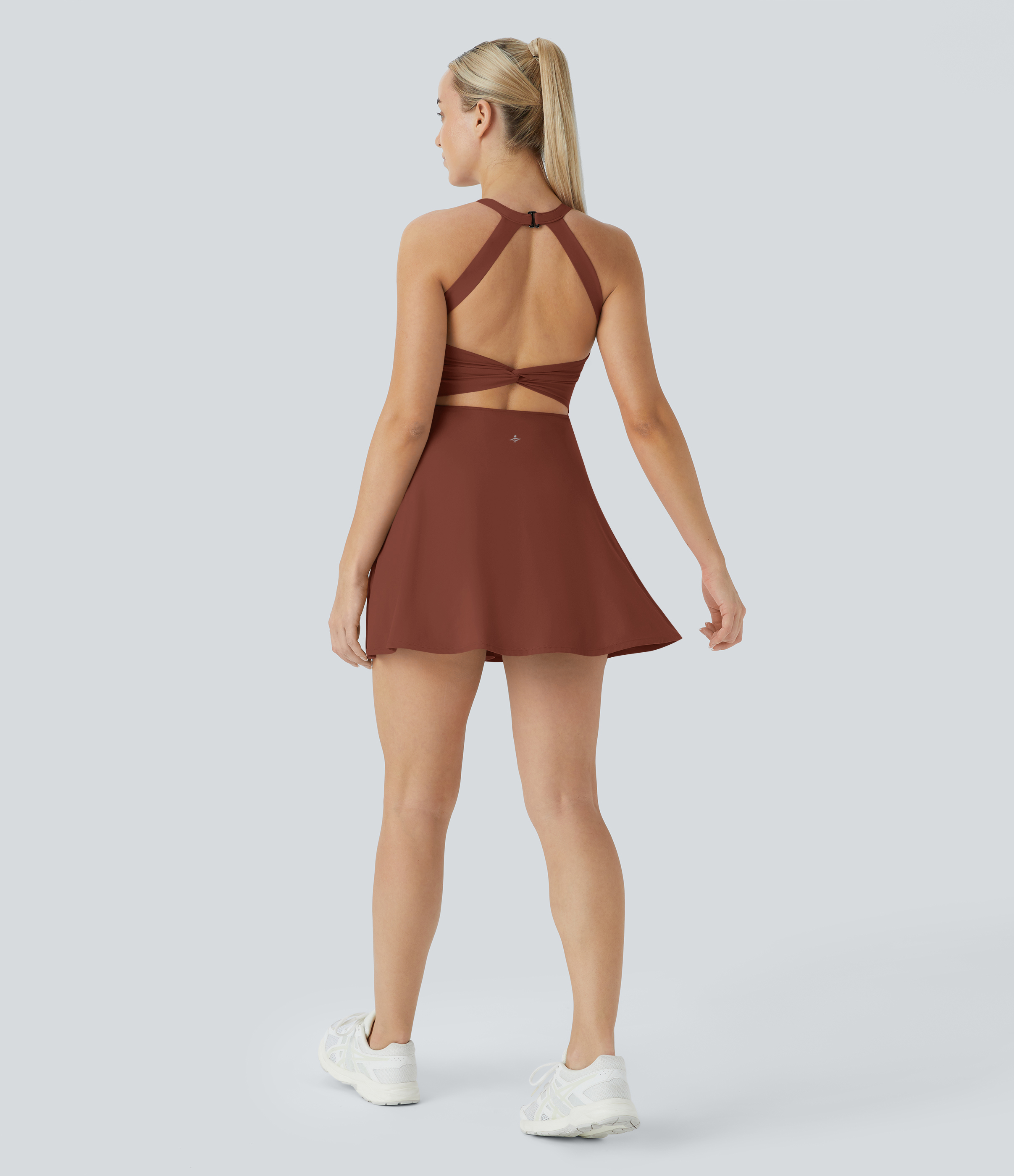 Airy Backless Twisted Cool Touch Dance Active Dress-Easy Peezy Edition