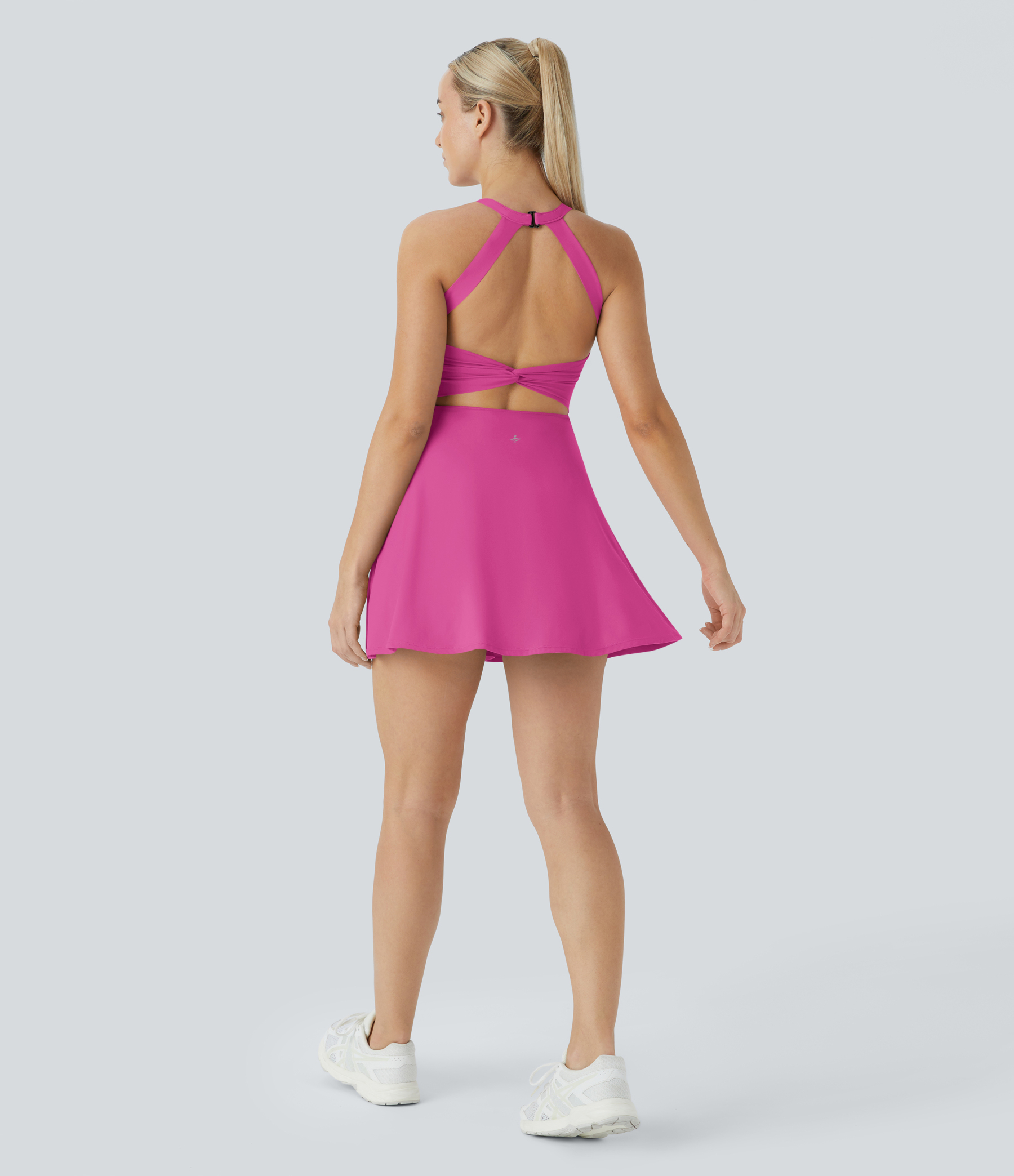 Airy Backless Twisted Cool Touch Dance Active Dress-Easy Peezy Edition