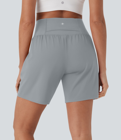 Airy Super High Waisted 2-in-1 Cool Touch Yoga Shorts 7" with Pockets