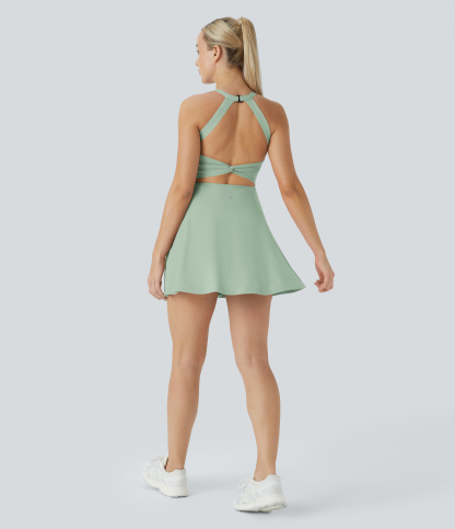 Airy Backless Twisted Cool Touch Dance Active Dress-Easy Peezy Edition