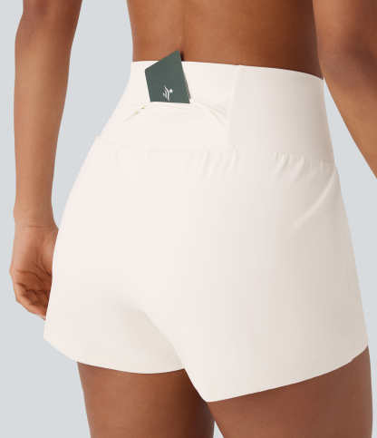 Airy Super High Waisted Cool Touch Yoga Shorts with Pockets