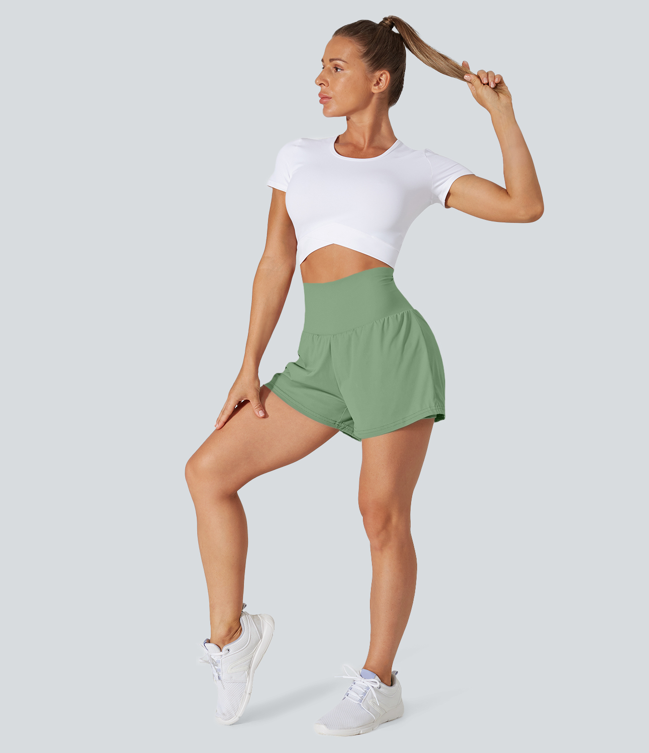 Airy Super High Waisted Cool Touch Yoga Shorts with Pockets