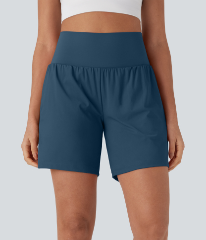 Airy Super High Waisted 2-in-1 Cool Touch Yoga Shorts 7" with Pockets