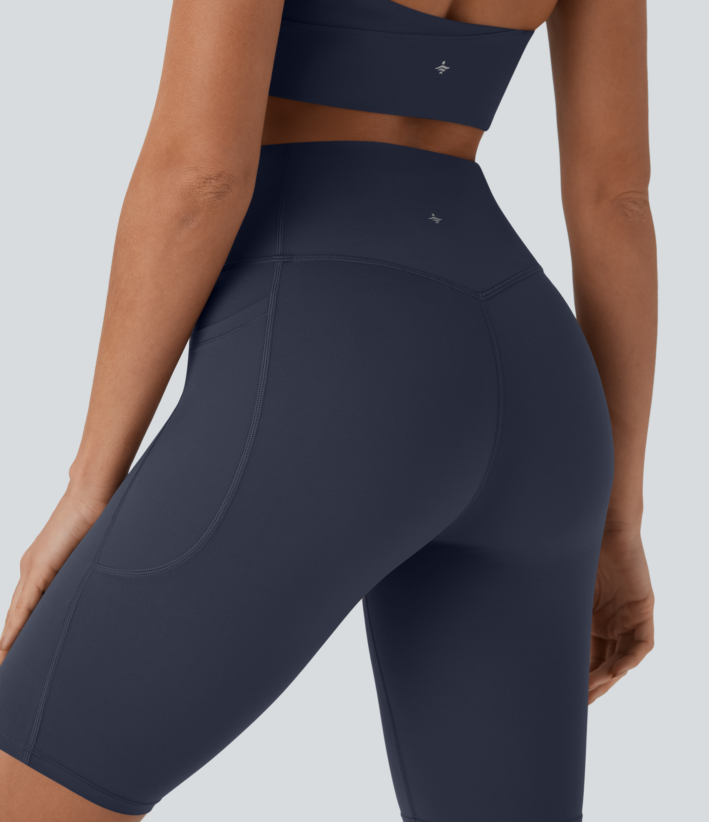 SoCinched High Waisted Tummy Control Pocket Shaping Training Biker Shorts 9''