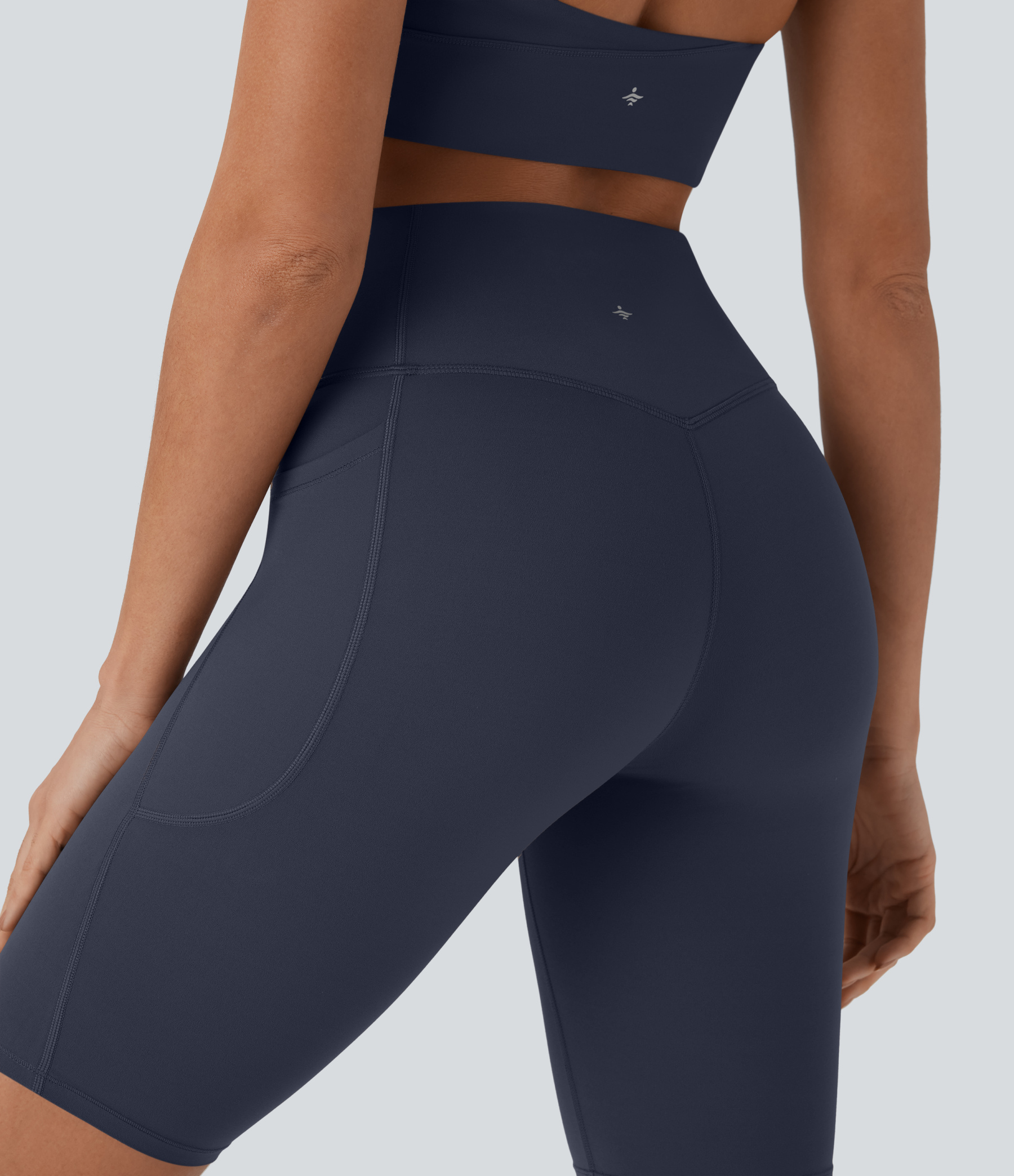 SoCinched High Waisted Tummy Control Pocket Shaping Training Biker Shorts 9''