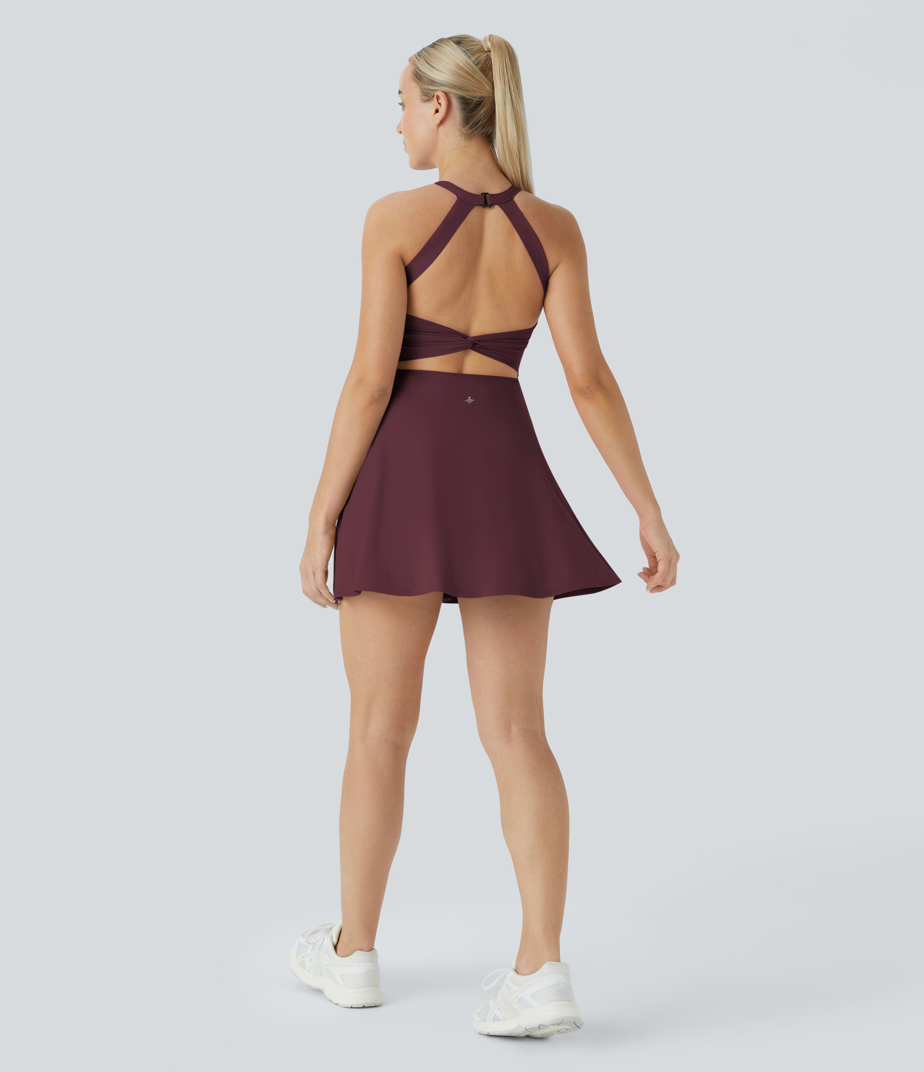 Airy Backless Twisted Cool Touch Dance Active Dress-Easy Peezy Edition