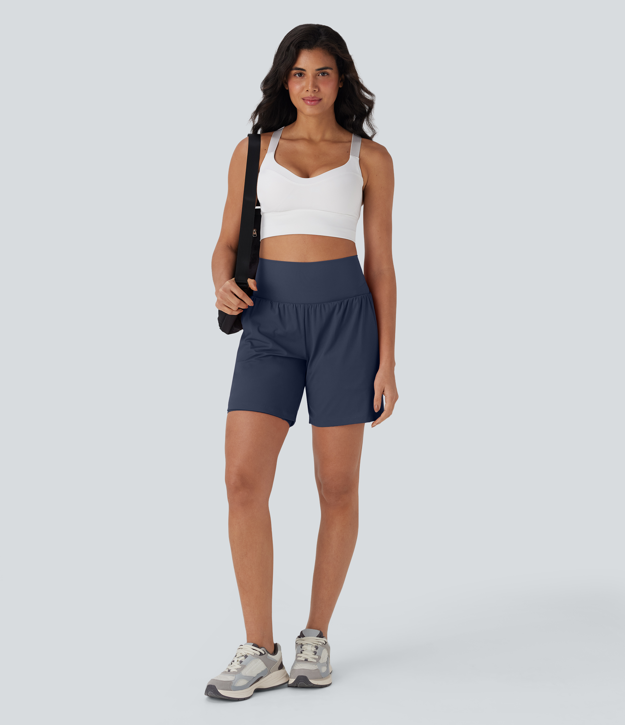 Airy Super High Waisted 2-in-1 Cool Touch Yoga Shorts 7" with Pockets