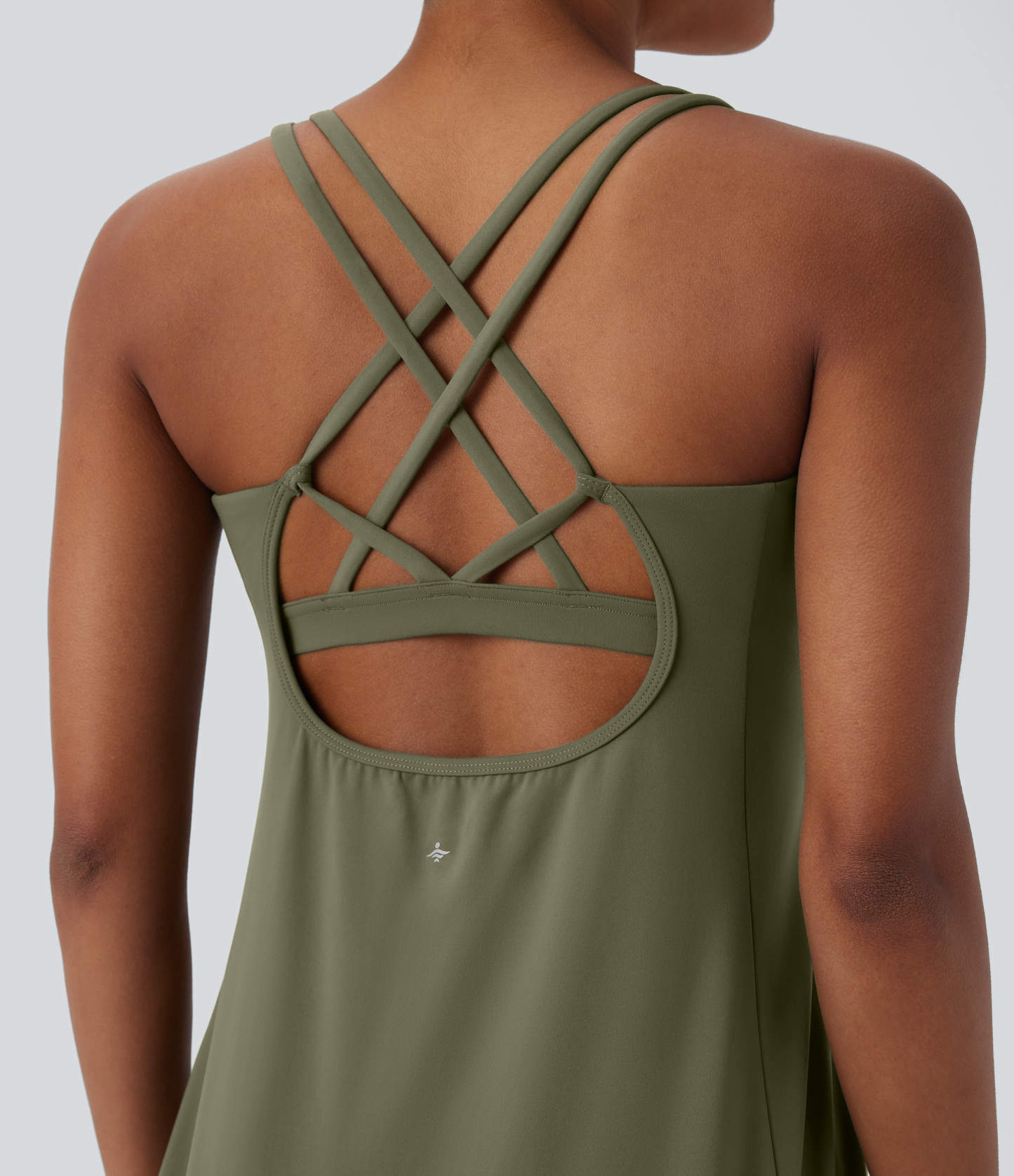 Plush Cut Out Pocket 2-Piece Mini Yoga Active Dress