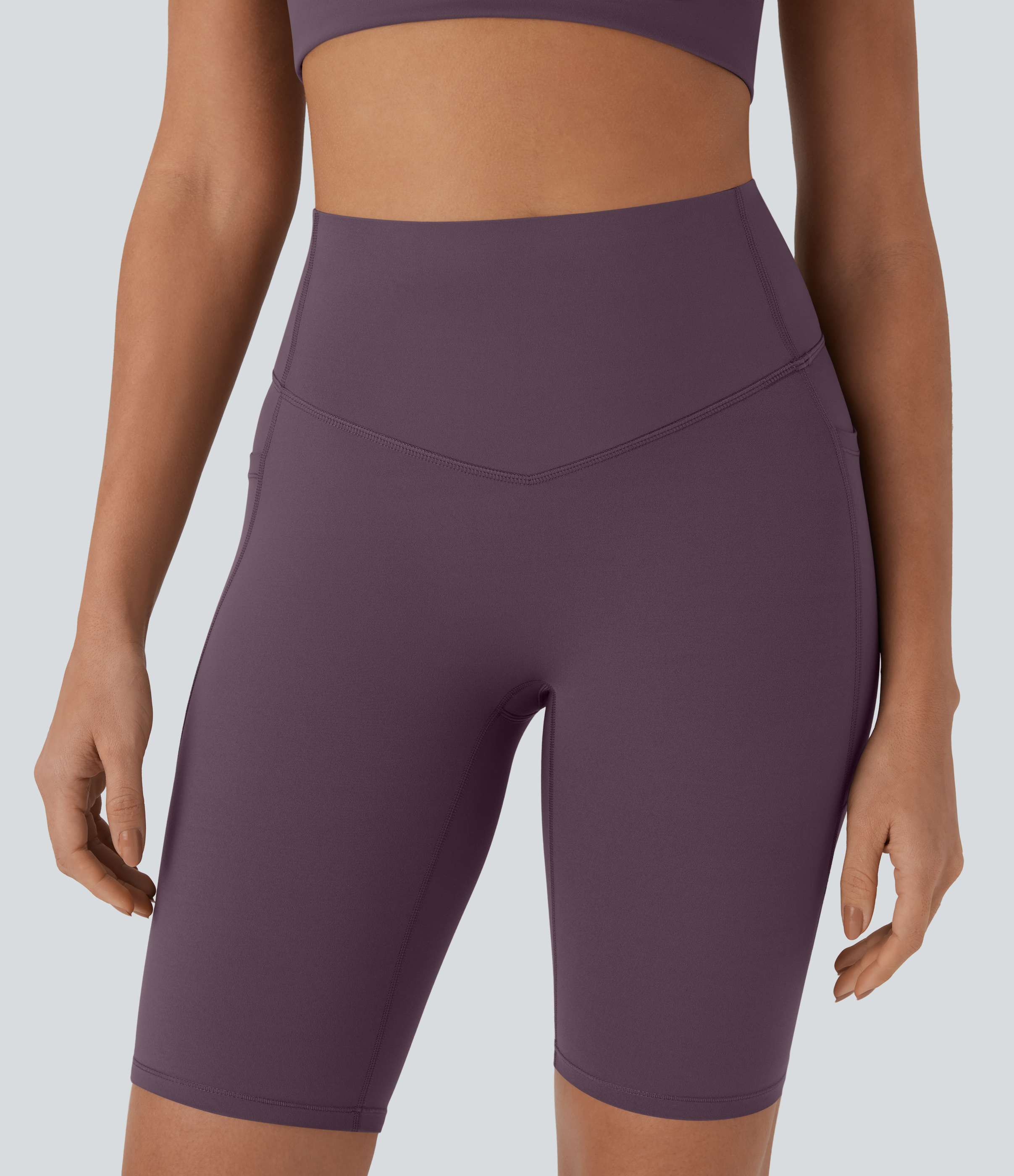 SoCinched High Waisted Tummy Control Pocket Shaping Training Biker Shorts 9''