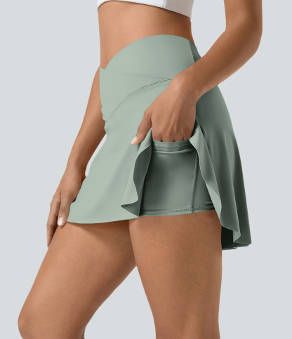 Airy Crossover 2-in-1 Side Pocket Cool Touch Mini Tennis Skirt-Lucid-UPF50+