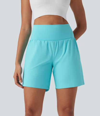 Airy Super High Waisted 2-in-1 Cool Touch Yoga Shorts 7" with Pockets