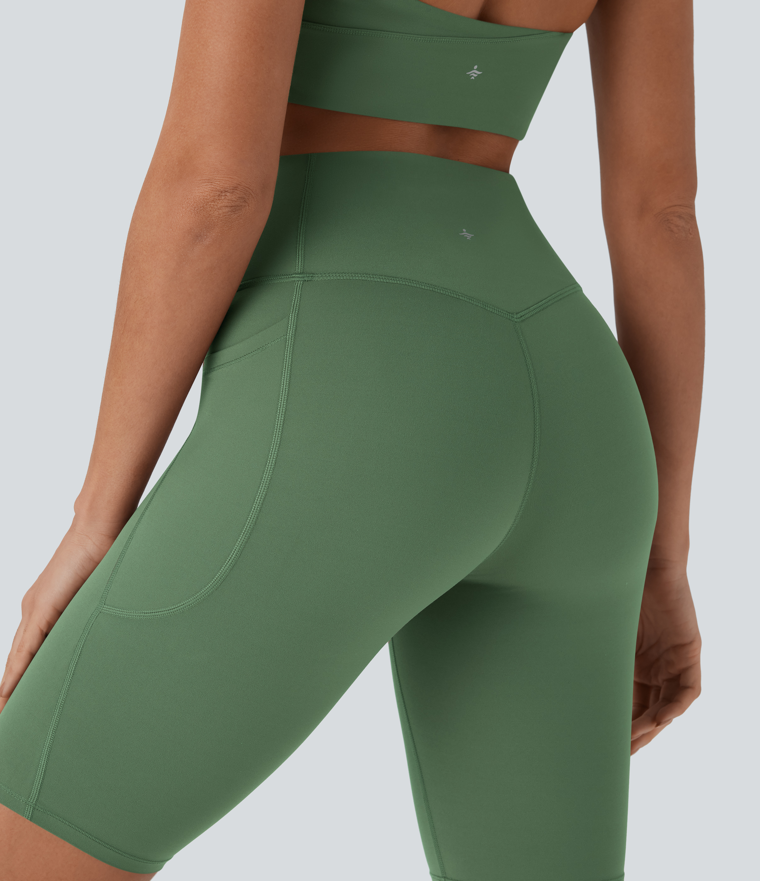 SoCinched High Waisted Tummy Control Pocket Shaping Training Biker Shorts 9''