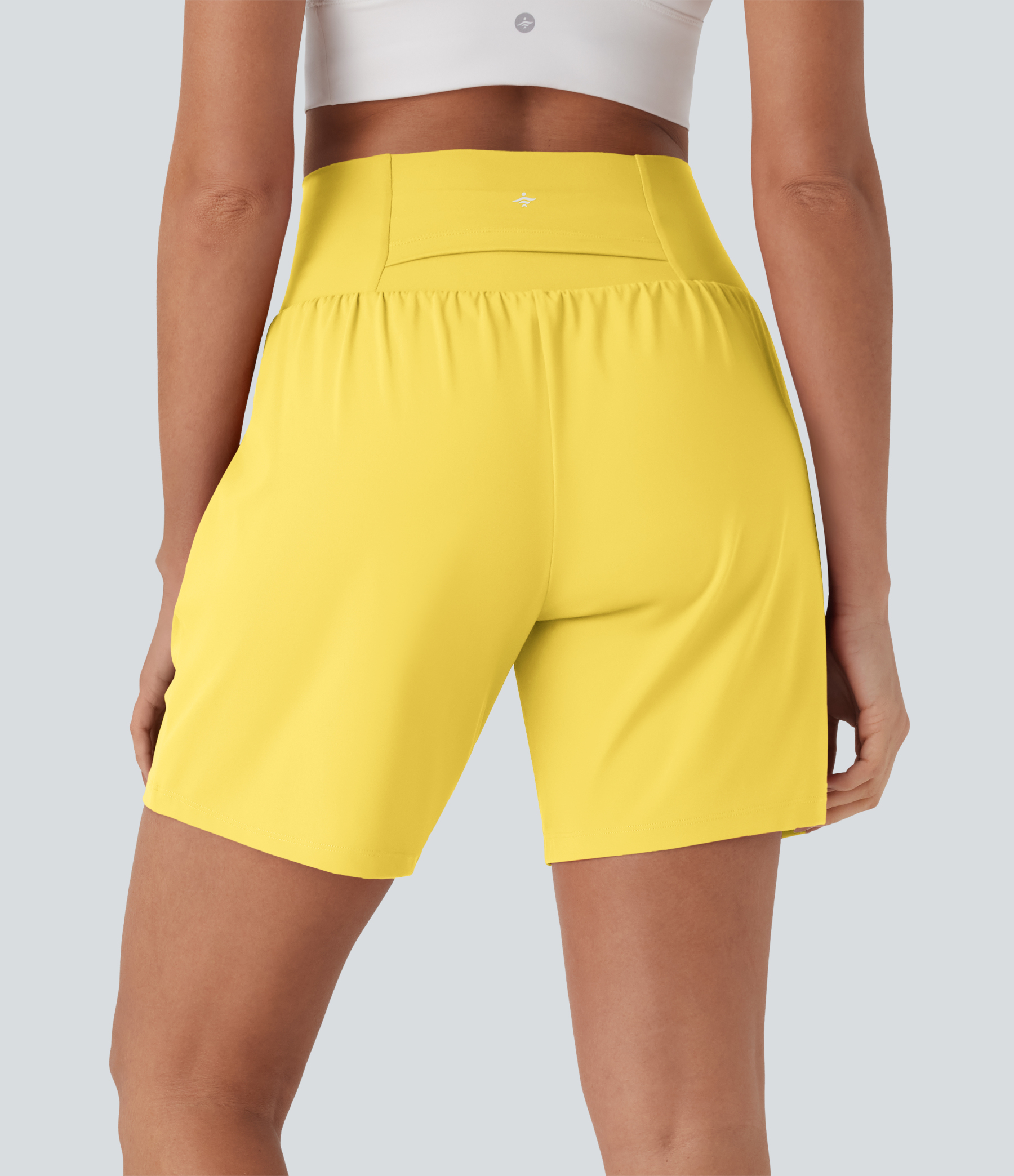 Airy Super High Waisted 2-in-1 Cool Touch Yoga Shorts 7" with Pockets