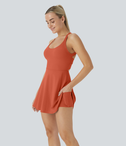 Airy Backless Twisted Cool Touch Dance Active Dress-Easy Peezy Edition