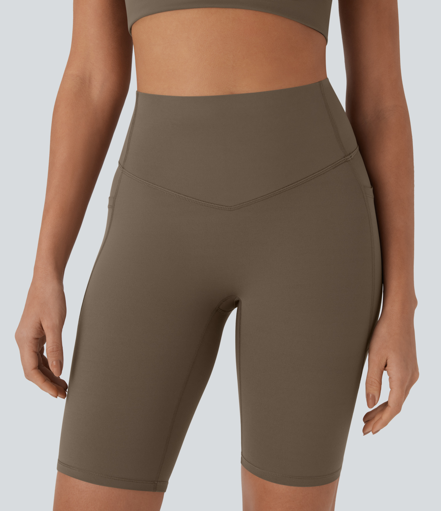 SoCinched High Waisted Tummy Control Pocket Shaping Training Biker Shorts 9''