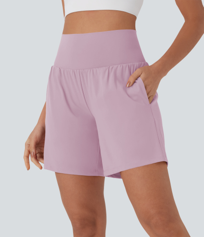 Airy Super High Waisted 2-in-1 Cool Touch Yoga Shorts 7" with Pockets