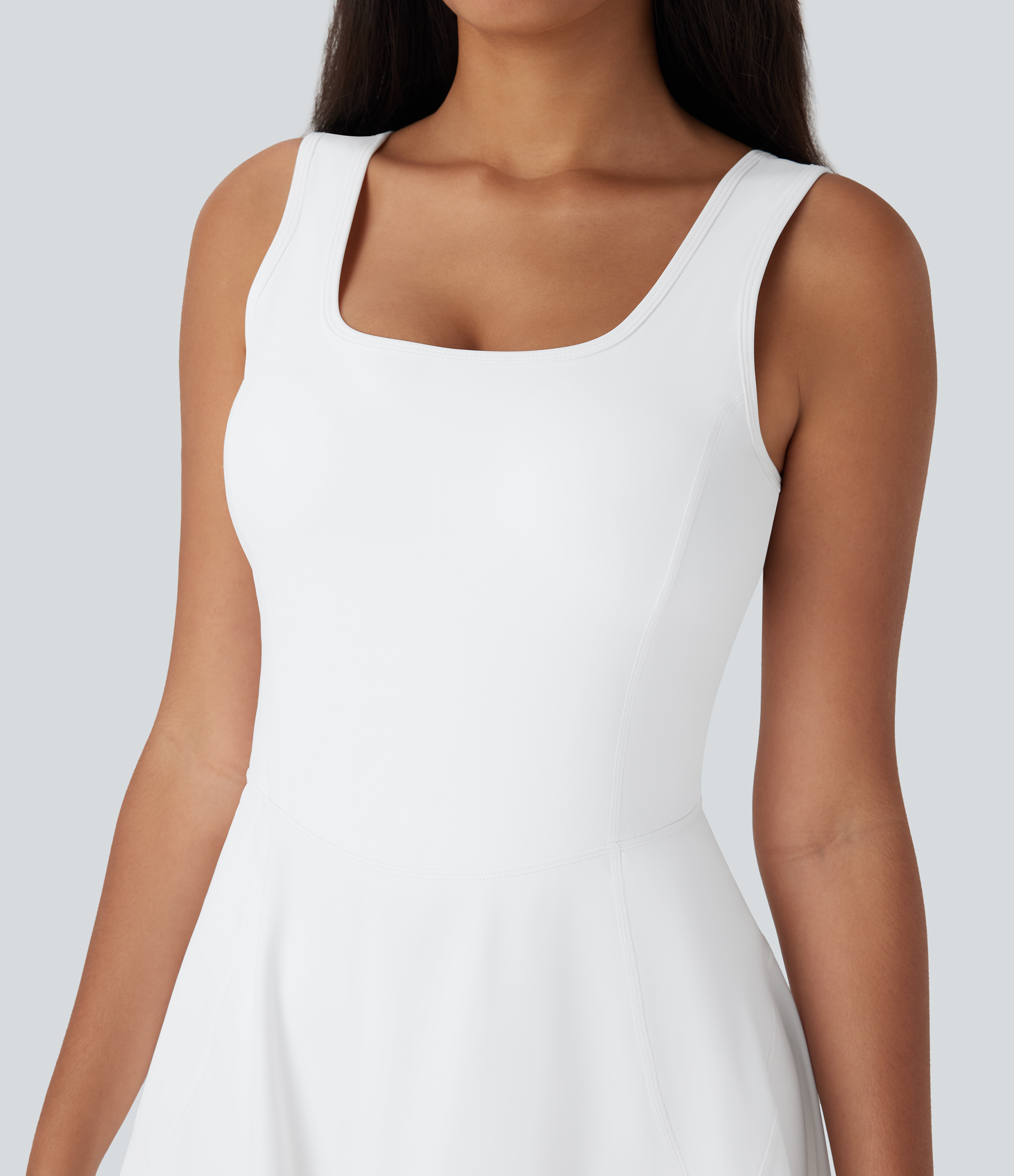 Airy U Neck 2-in-1 Pocket Mini Cool Touch Dance Active Dress-Easy Peezy