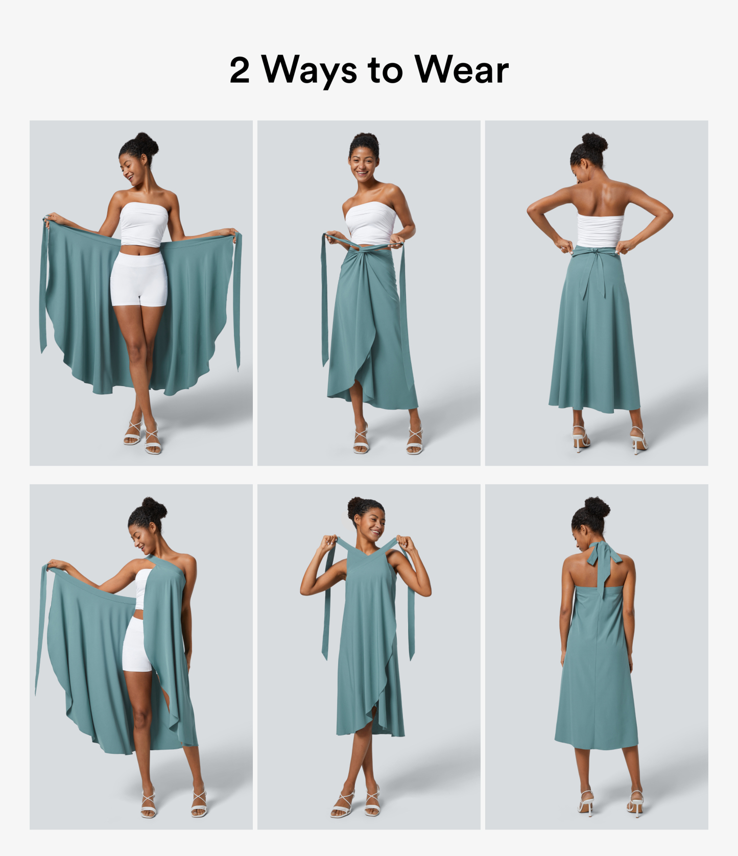 High Waisted Wrapped Tie Back Quick Dry Skirt