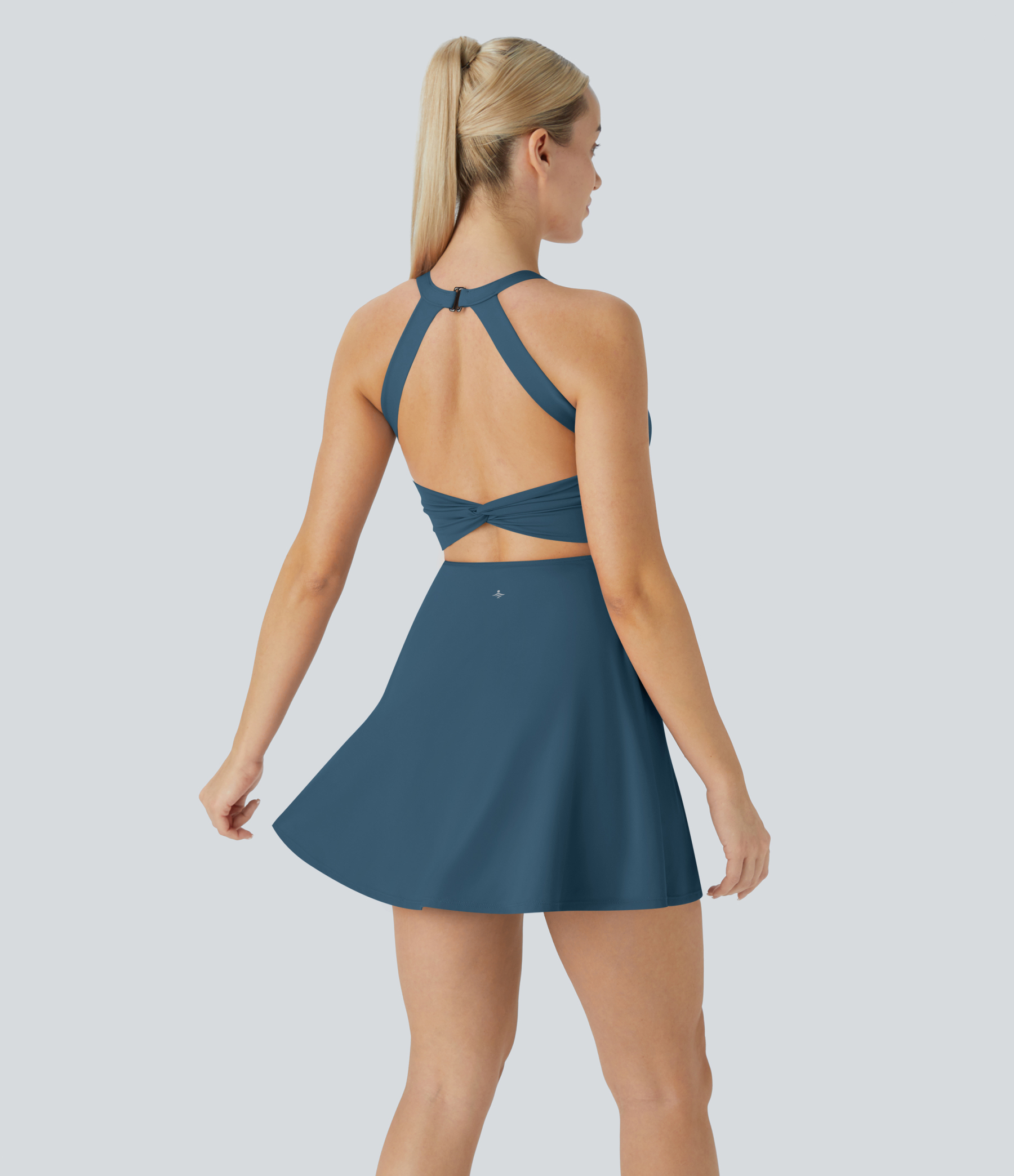 Airy Backless Twisted Cool Touch Dance Active Dress-Easy Peezy Edition