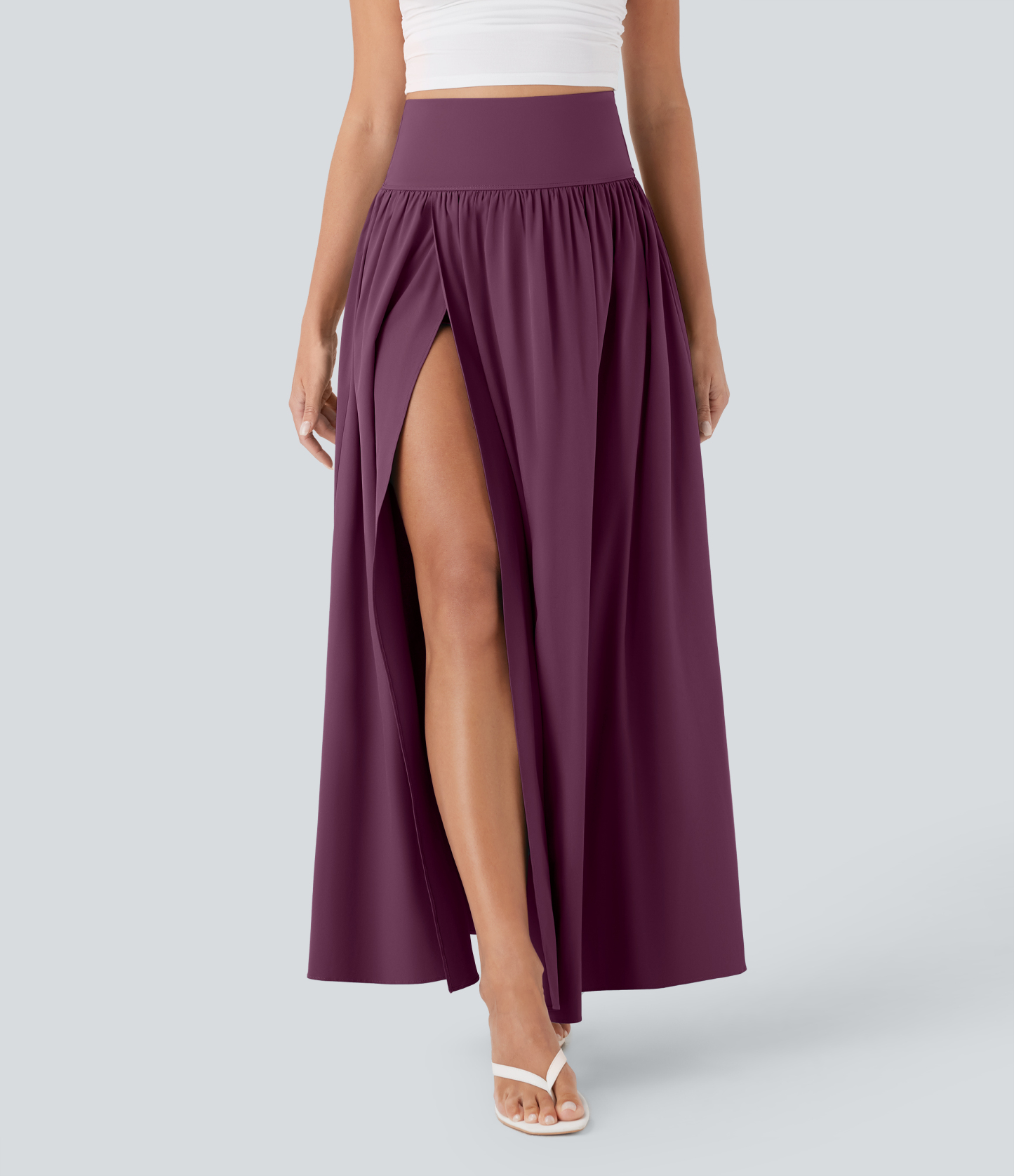 SoCinched High Waisted Tummy Control 2-in-1 Flowy Quick Dry Maxi Skirt