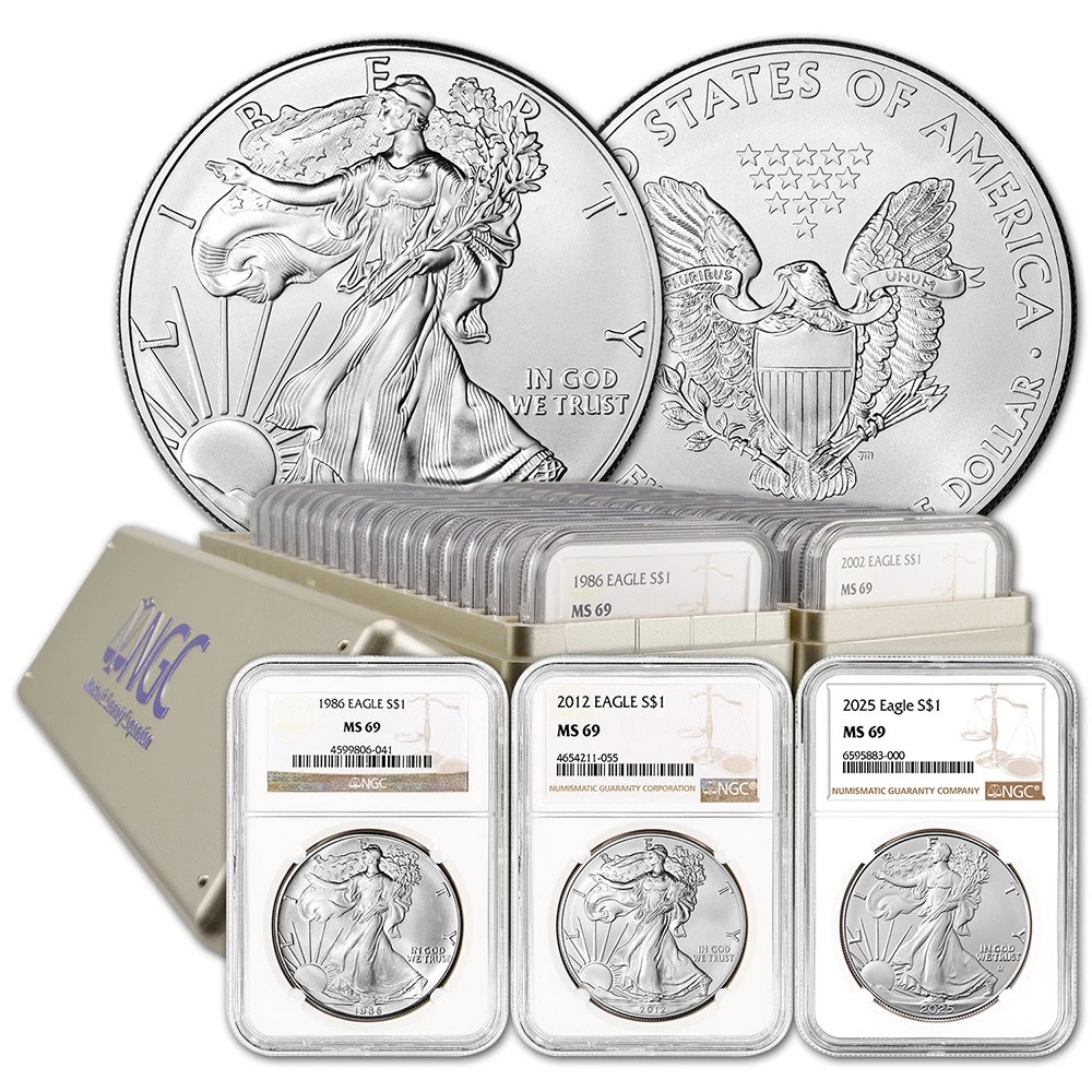1986-2026 American Silver Eagle 41-pc Set NGC MS69