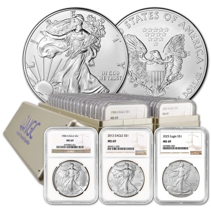 1986-2026 American Silver Eagle 41-pc Set NGC MS69
