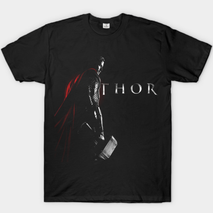 Marvel Thor Red & Black Minimalist Silhouette Thor Print