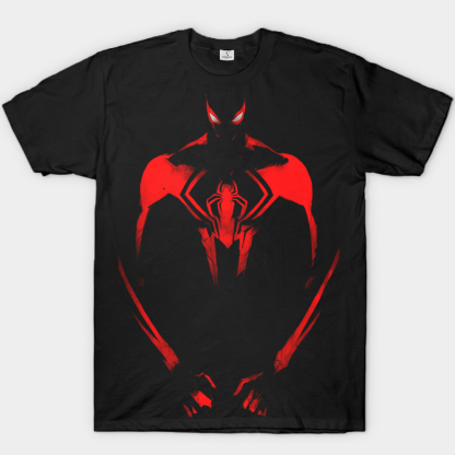 Marvel Spider-Man Red-Black High Contrast Glowing Eye Suit Print